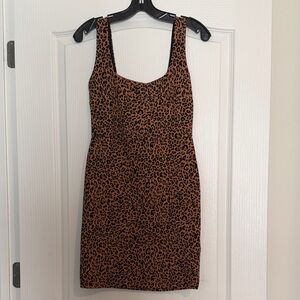 H&M Brown Leopard Print Mini Dress